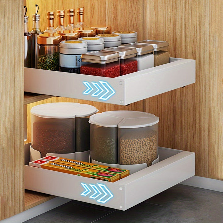 Lisslune | Lina Pull-Out Kitchen Cabinet Organiser – Space-Saving Sliding Pantry Storage Rack