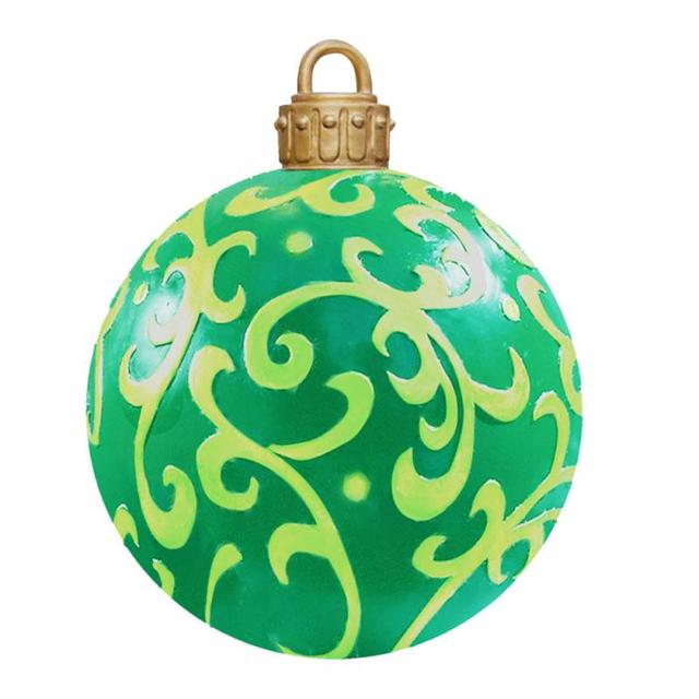 Lisslune | Giant Inflatable Christmas Ornament, 24 Inch Christmas Ball Outdoor Holiday Yard Lawn Porch Decor