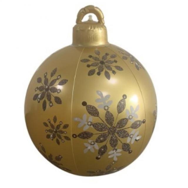 Lisslune | Giant Inflatable Christmas Ornament, 24 Inch Christmas Ball Outdoor Holiday Yard Lawn Porch Decor