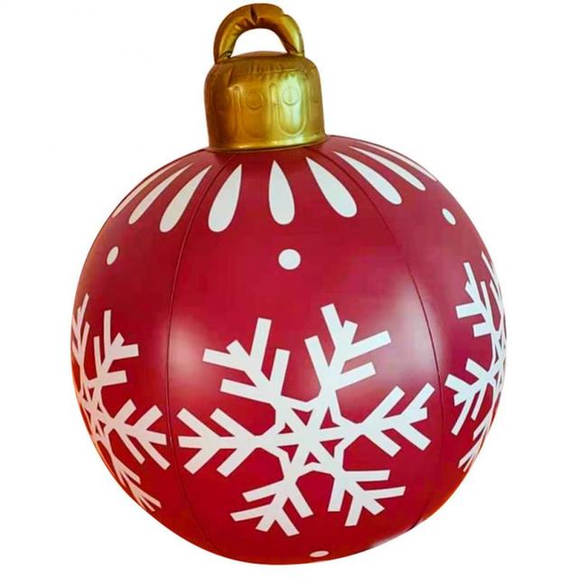 Lisslune | Giant Inflatable Christmas Ornament, 24 Inch Christmas Ball Outdoor Holiday Yard Lawn Porch Decor