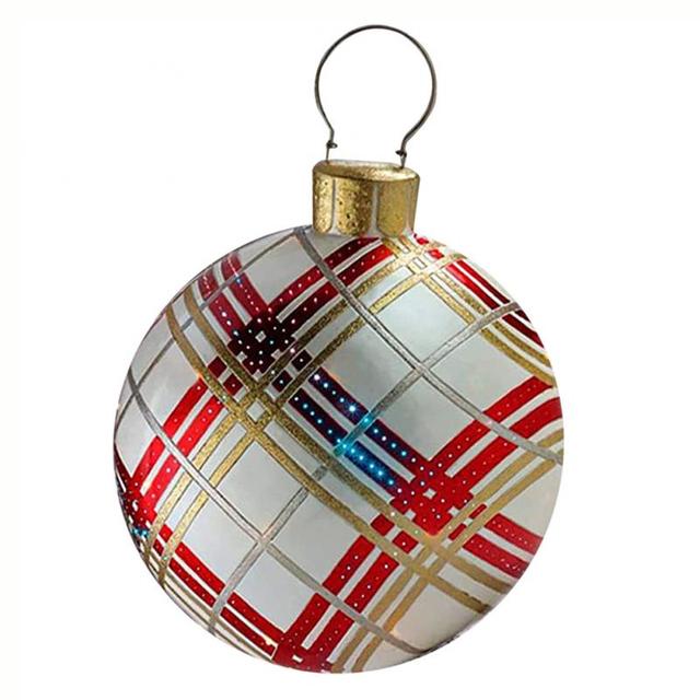 Lisslune | Giant Inflatable Christmas Ornament, 24 Inch Christmas Ball Outdoor Holiday Yard Lawn Porch Decor