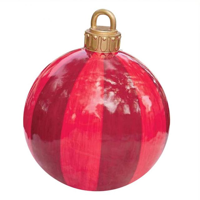 Lisslune | Giant Inflatable Christmas Ornament, 24 Inch Christmas Ball Outdoor Holiday Yard Lawn Porch Decor