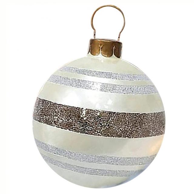 Lisslune | Giant Inflatable Christmas Ornament, 24 Inch Christmas Ball Outdoor Holiday Yard Lawn Porch Decor