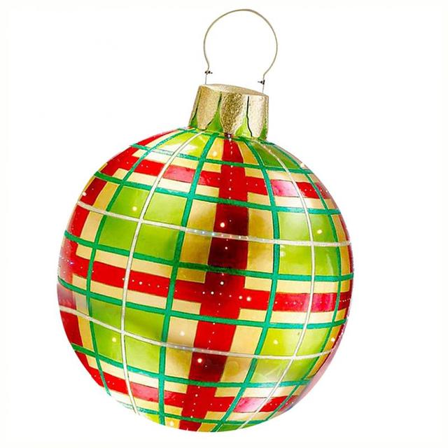 Lisslune | Giant Inflatable Christmas Ornament, 24 Inch Christmas Ball Outdoor Holiday Yard Lawn Porch Decor