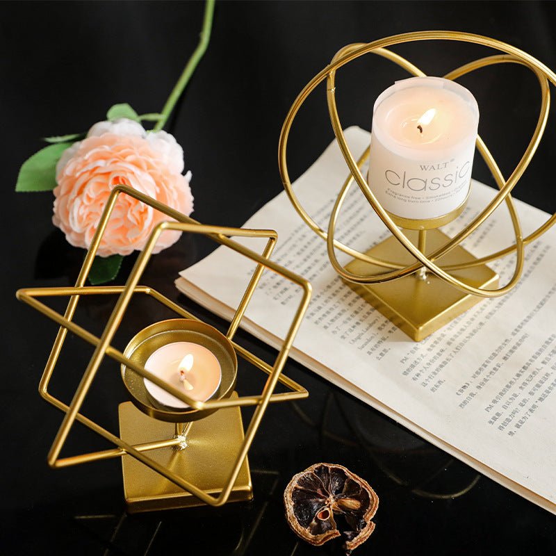 Lisslune | Gildora Classic Candleholder | Premium metal gold candlestick for living room and dining table
