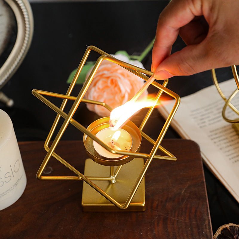 Lisslune | Gildora Classic Candleholder | Premium metal gold candlestick for living room and dining table