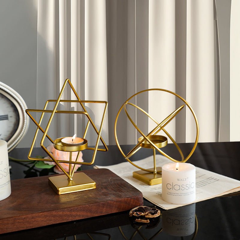 Lisslune | Gildora Classic Candleholder | Premium metal gold candlestick for living room and dining table