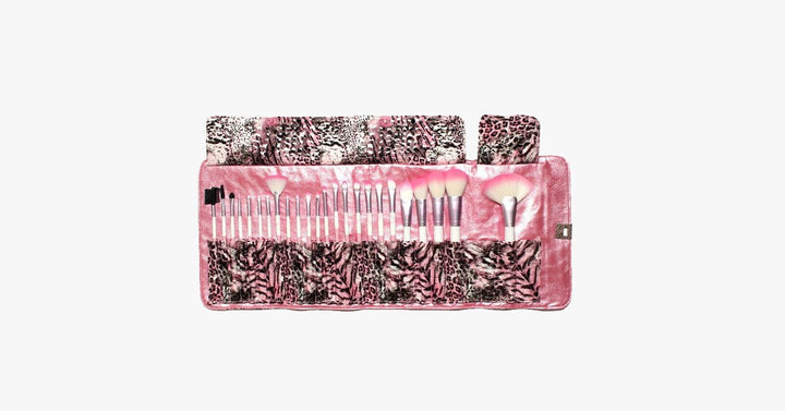 Lisslune | 24-piece Pink Leopard Brush Set