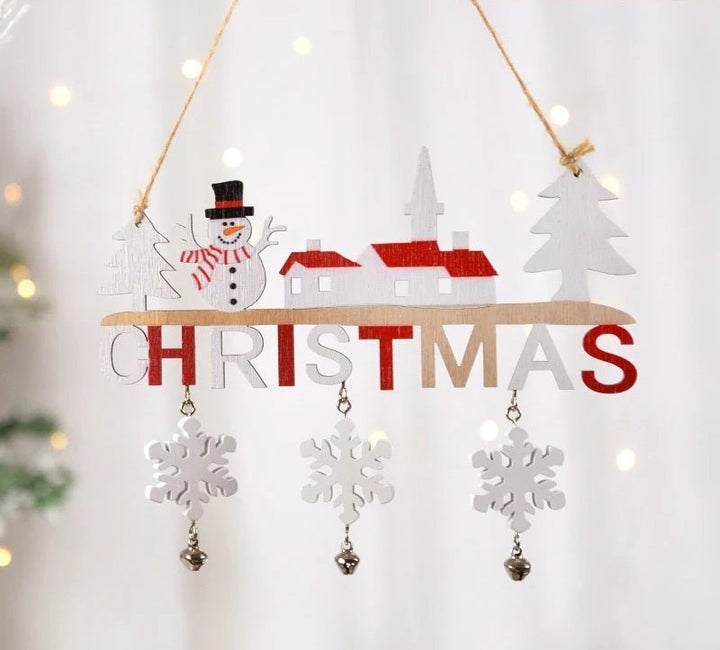 Lisslune | Gnome Santa Claus Wooden Hanging Ornament Signage - Set of 5 – Festive Christmas Decoration for Home, Door, and Tree, Perfect for Holiday Cheer