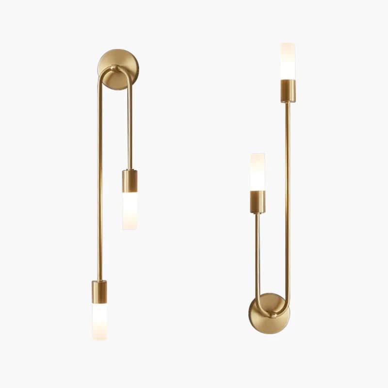 Lisslune | Modern Gold Wall Sconce – Dual Frosted Glass Lights