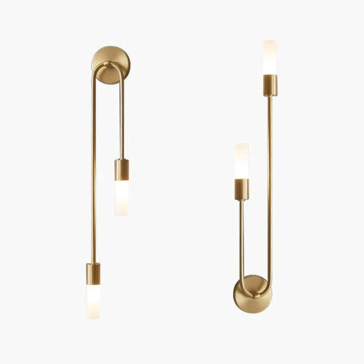 Lisslune | Modern Gold Wall Sconce – Dual Frosted Glass Lights