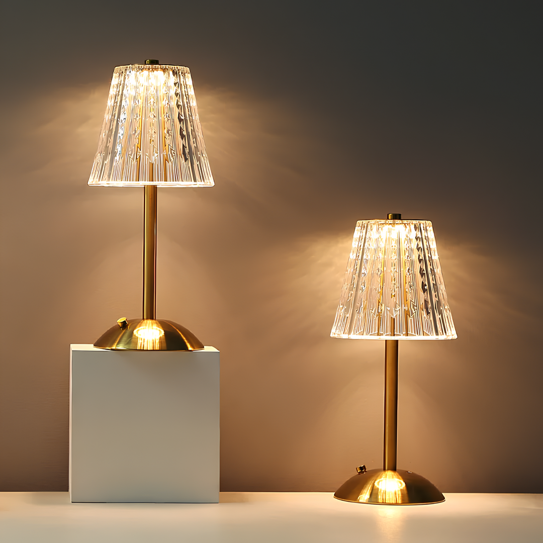 Lisslune | Golden Crystal Table Lamp - Aurora Luxe