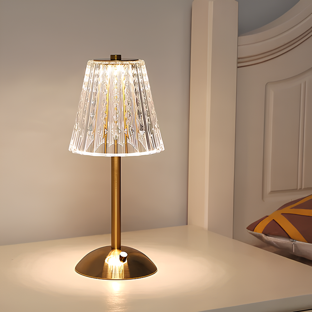 Lisslune | Golden Crystal Table Lamp - Aurora Luxe