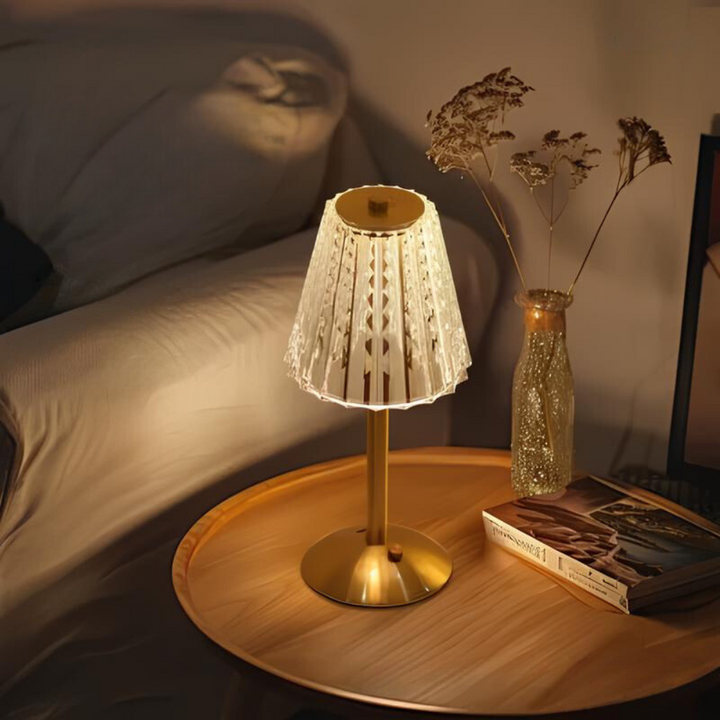 Lisslune | Golden Crystal Table Lamp - Aurora Luxe