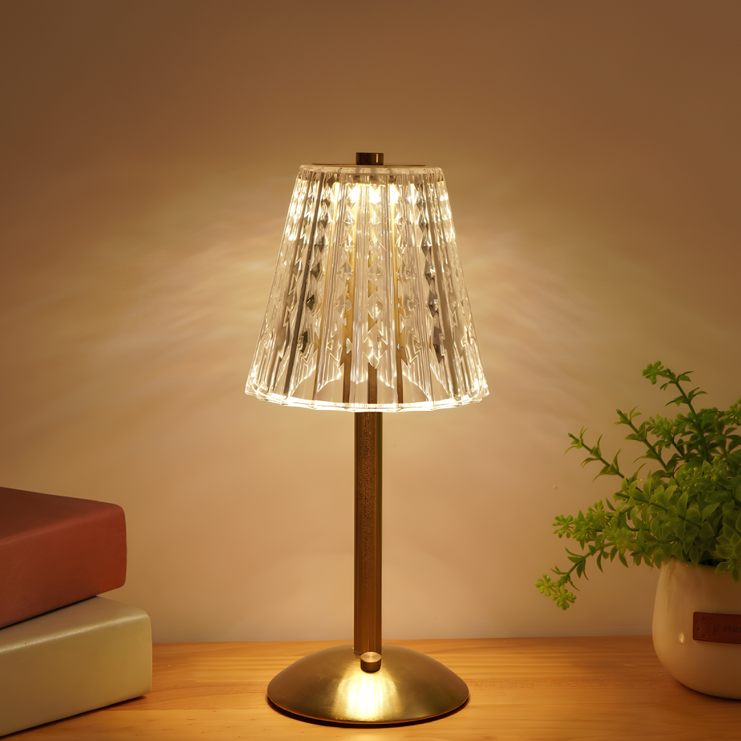 Lisslune | Golden Crystal Table Lamp - Aurora Luxe