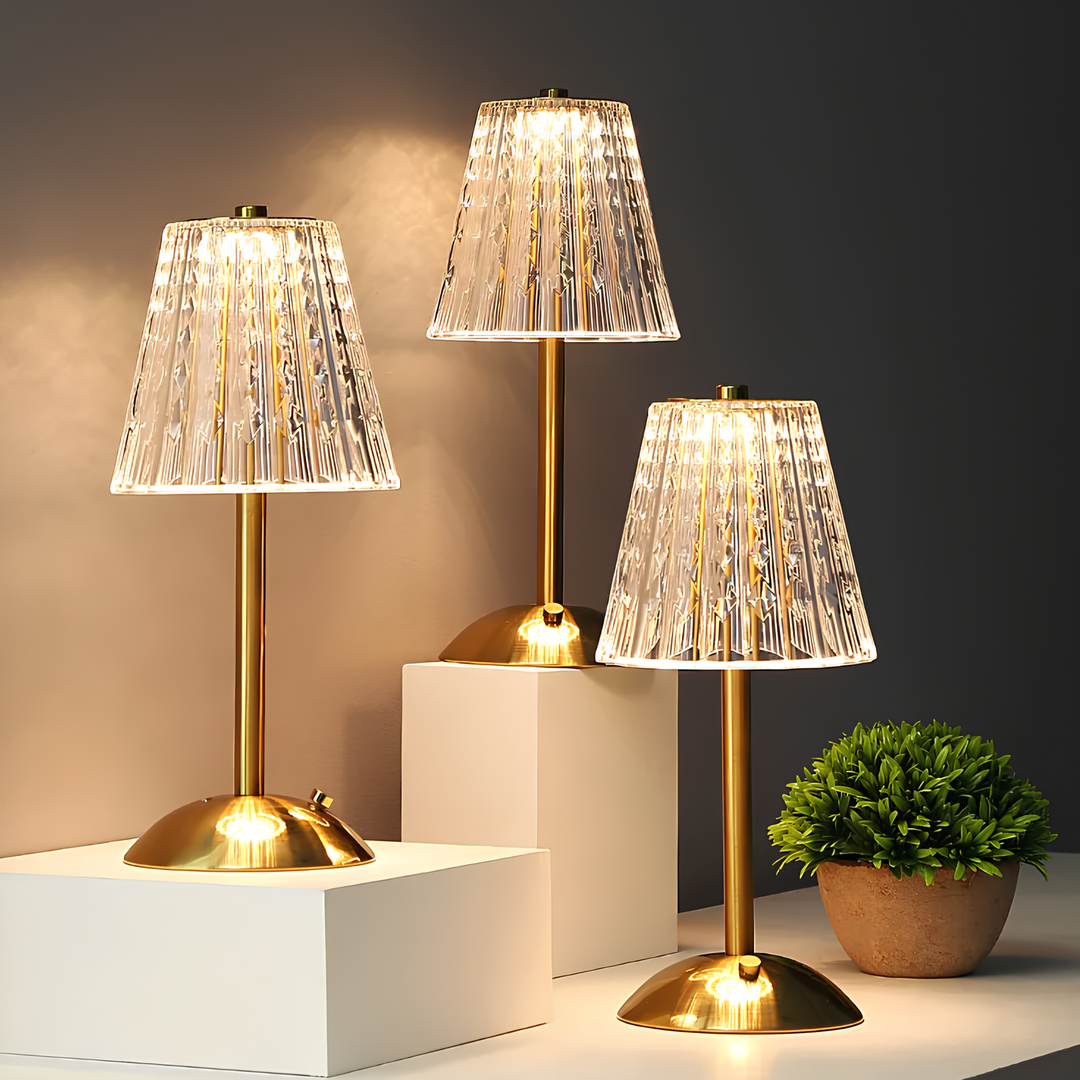 Lisslune | Golden Crystal Table Lamp - Aurora Luxe