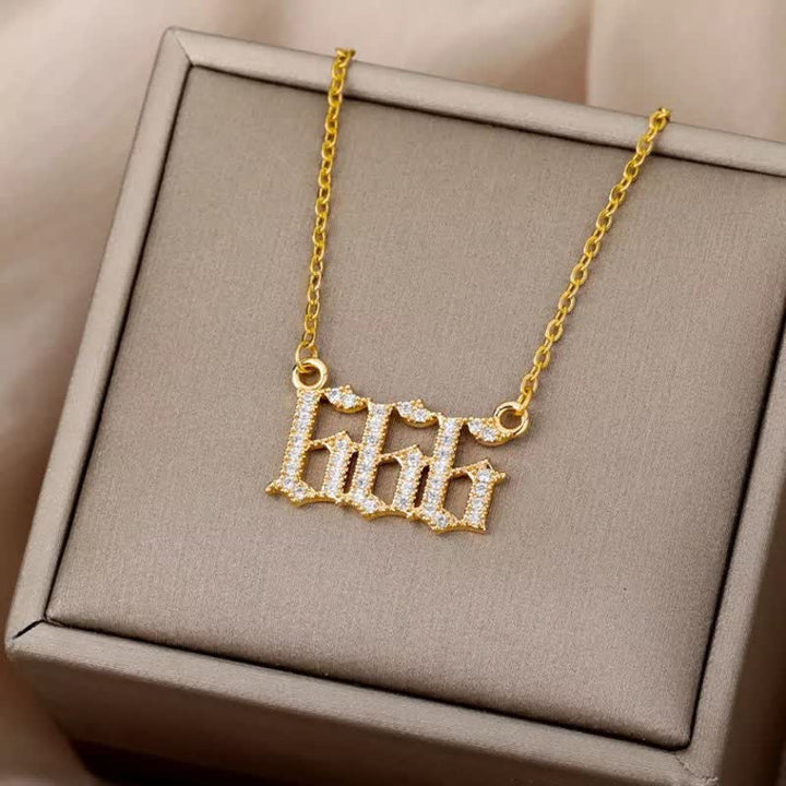 Lisslune | Zirconia English Numbers Necklace – Seraphina