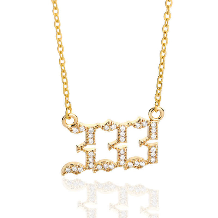 Lisslune | Zirconia English Numbers Necklace – Seraphina