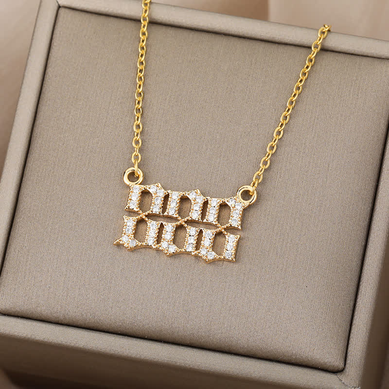 Lisslune | Zirconia English Numbers Necklace – Seraphina