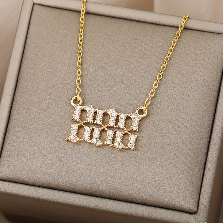 Lisslune | Zirconia English Numbers Necklace – Seraphina
