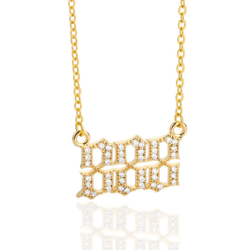 Lisslune | Zirconia English Numbers Necklace – Seraphina