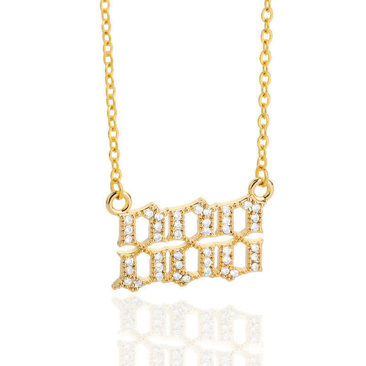 Lisslune | Zirconia English Numbers Necklace – Seraphina