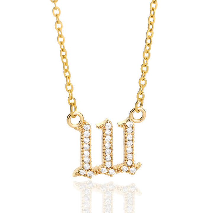 Lisslune | Zirconia English Numbers Necklace – Seraphina