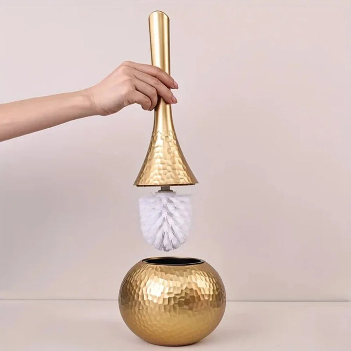 Lisslune | GOLDENLUXE – Sculpted Toilet Brush with Elegant Metallic Design for Modern Bathrooms