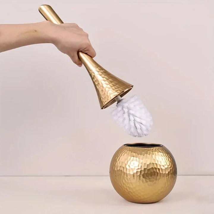 Lisslune | GOLDENLUXE – Sculpted Toilet Brush with Elegant Metallic Design for Modern Bathrooms