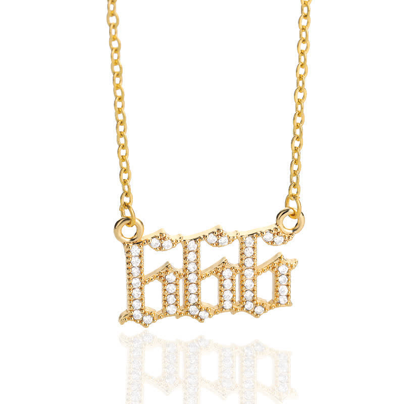 Lisslune | Zirconia English Numbers Necklace – Seraphina
