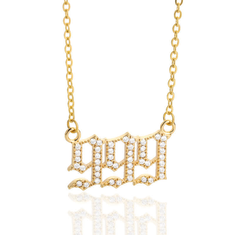 Lisslune | Zirconia English Numbers Necklace – Seraphina