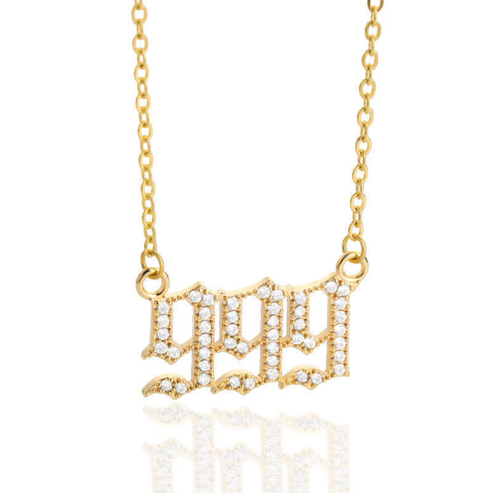 Lisslune | Zirconia English Numbers Necklace – Seraphina