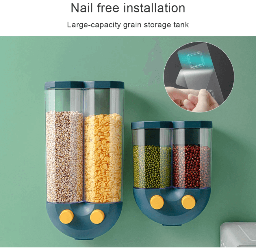 Lisslune | Wall-Mounted Automatic Kitchen Grain Rice Storage Tank