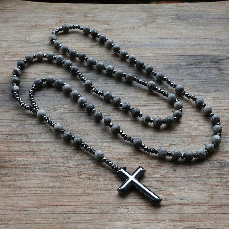 Lisslune | Orion Spiritual Necklace with Tiger Eye & Lapis Lazuli – Men's Rosary