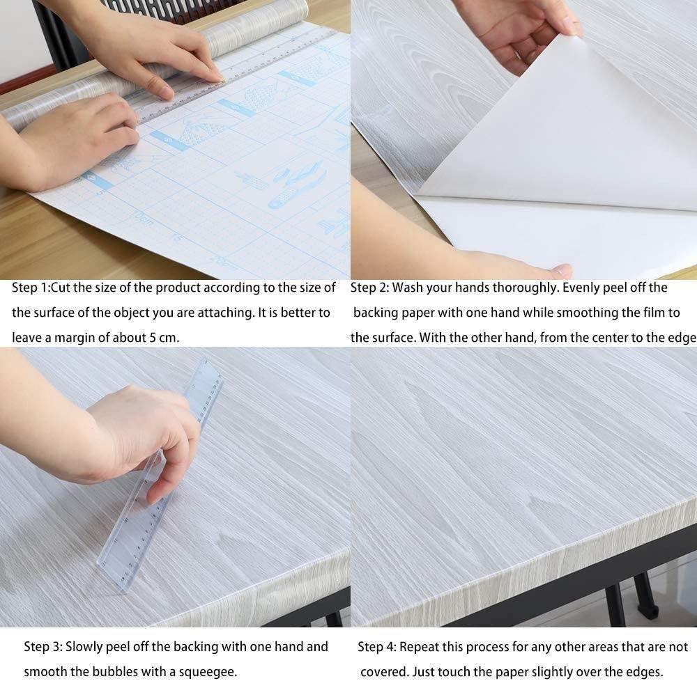 Lisslune | Peel and Stick Waterproof Gray Wood Grain Wallpaper for Easy Home Makeover