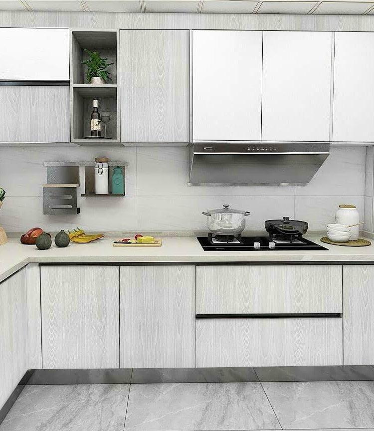 Lisslune | Peel and Stick Waterproof Gray Wood Grain Wallpaper for Easy Home Makeover