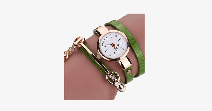 Lisslune | Gold Charm Wrap Watch - Multicolored vegan leather watch for stylish people