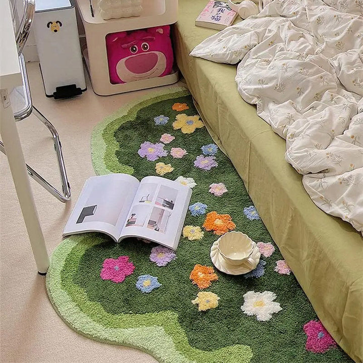 Rynx | Green Blooming Grass Accent Rug