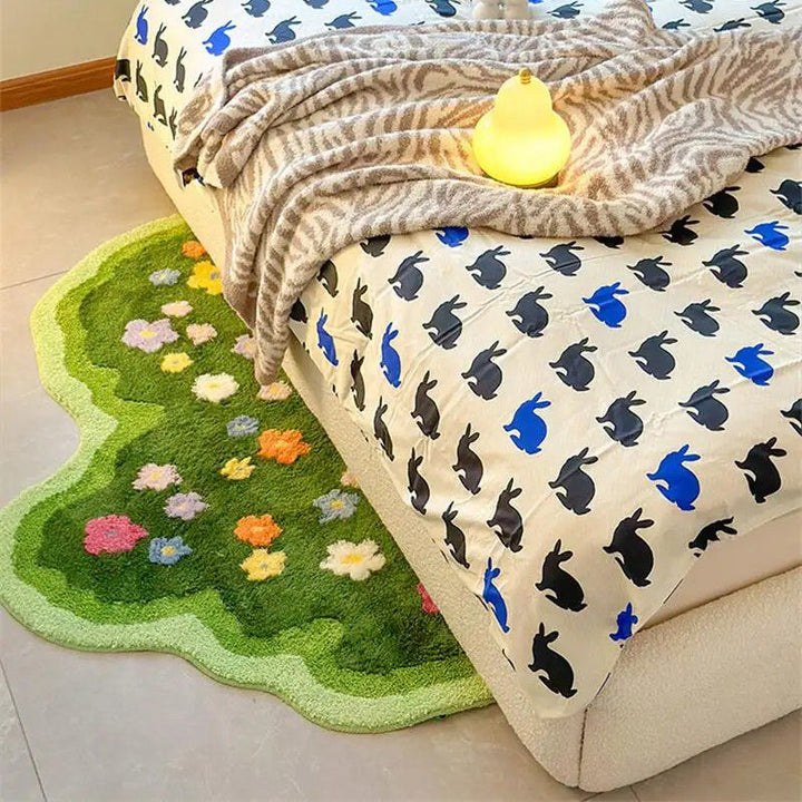 Rynx | Green Blooming Grass Accent Rug