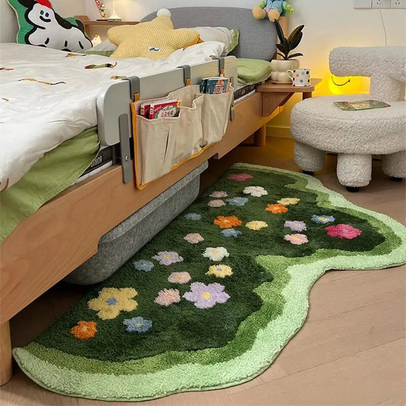 Rynx | Green Blooming Grass Accent Rug