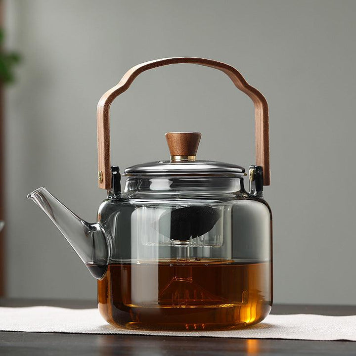 Lisslune | Grijzen Teekanne | Wood & Glass, Tea Maker
