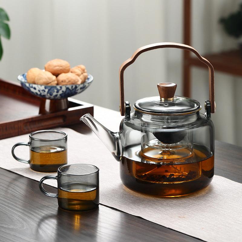 Lisslune | Grijzen Teekanne | Wood & Glass, Tea Maker