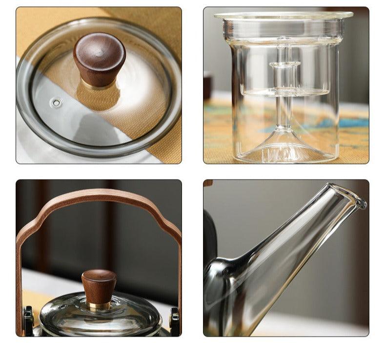 Lisslune | Grijzen Teekanne | Wood & Glass, Tea Maker