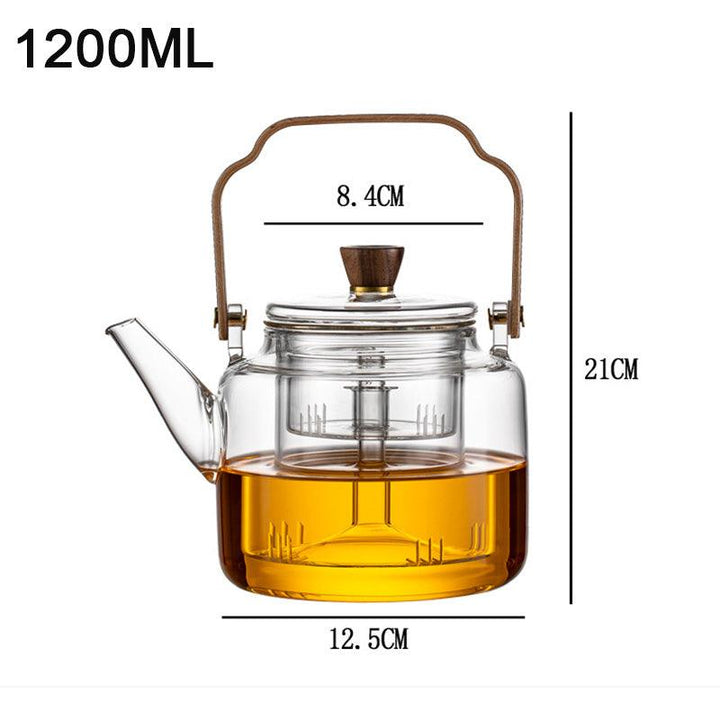 Lisslune | Grijzen Teekanne | Wood & Glass, Tea Maker