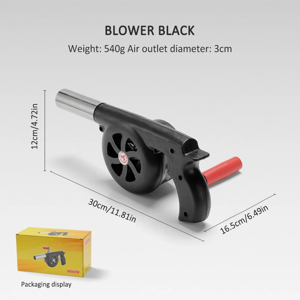 Lisslune | GRILLBLOW – Portable Hand Crank BBQ Fan for Outdoor Cooking