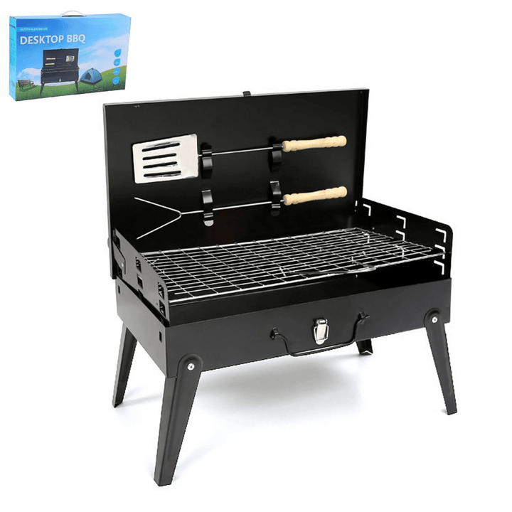 Lisslune | Grillmate Fold – Foldable Steel Suitcase Grill for Garden, Camping & Outdoor BBQ