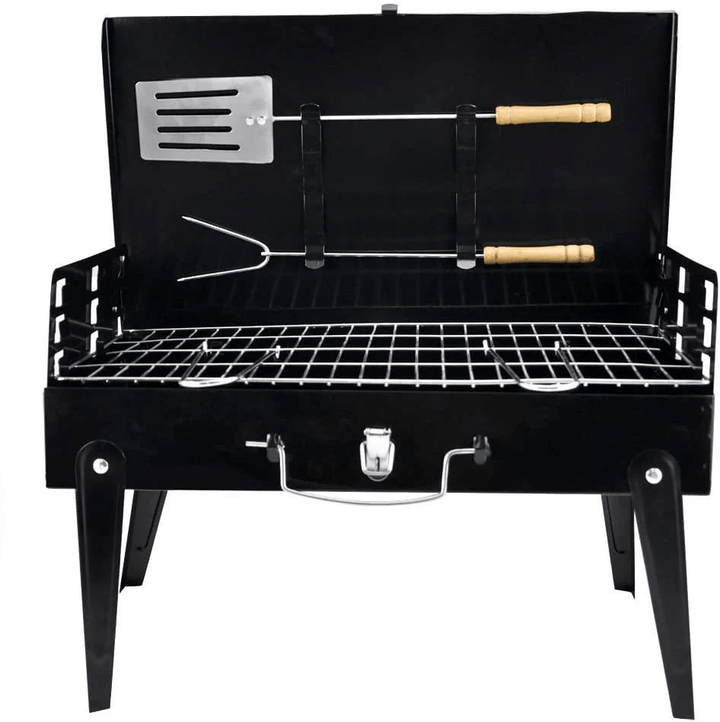 Lisslune | Grillmate Fold – Foldable Steel Suitcase Grill for Garden, Camping & Outdoor BBQ