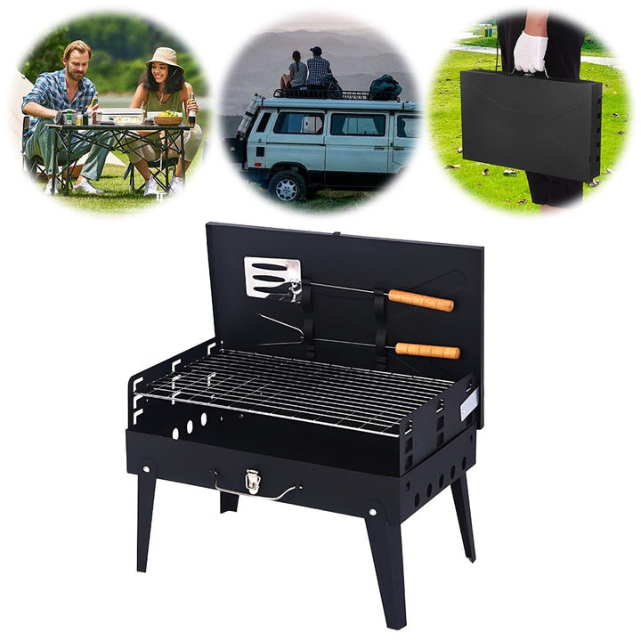 Lisslune | Grillmate Fold – Foldable Steel Suitcase Grill for Garden, Camping & Outdoor BBQ