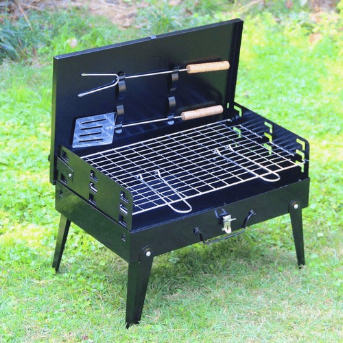 Lisslune | Grillmate Fold – Foldable Steel Suitcase Grill for Garden, Camping & Outdoor BBQ