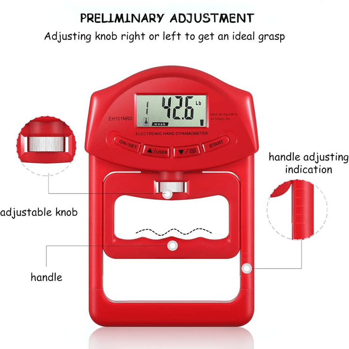 Lisslune | HANDPOWER PRO – Digital Hand Dynamometer for Precise Grip Strength Measurement up to 90kg